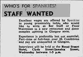 Spankies staff wanted 1974